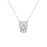 Asfour Crystal Chain Necklace With Decorative Round Pendant In 925 Sterling Silver-ND0410